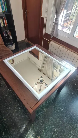 Espejo Pared Marco Madera Blanco