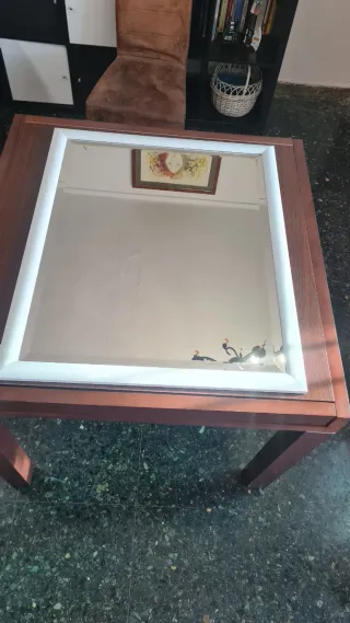 Espejo Pared Marco Madera Blanco