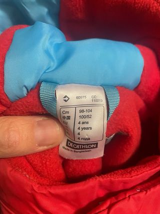 Chaqueta de esquí Wed'ze 4 años