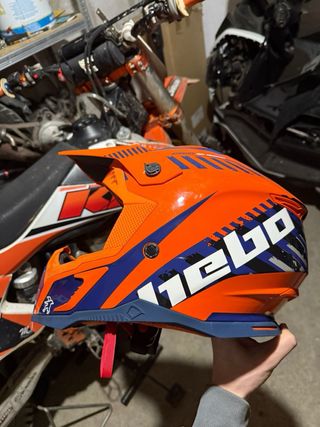 Conjunto Moto Cross Fox y casco hebo.