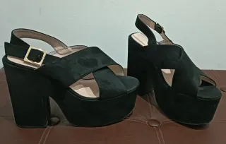 Sandalias de plataforma negras