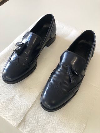 Scarpe eleganti blu vernice