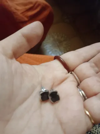 Pendientes Oso Negro y Plata