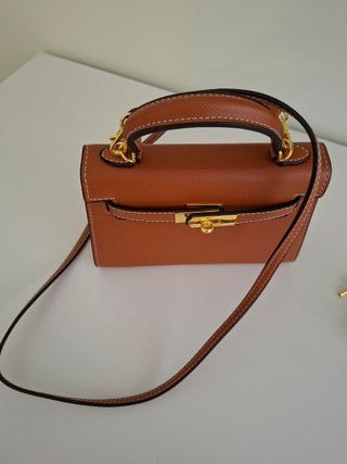 Borsa Hermès Mini Kelly in pelle marrone