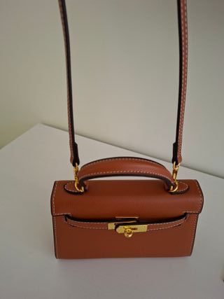 Borsa Hermès Mini Kelly in pelle marrone