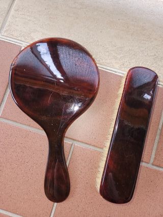 Set antico 3 spazzole e specchio