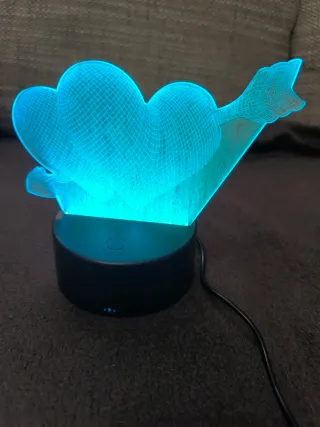 Lámpara LED 3D Corazón Mesa Noche
