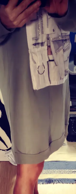 Jersey largo con capucha verde talla única