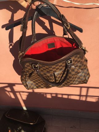 Borsa a tracolla marrone a scacchi