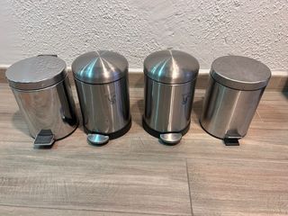 4 Cubos de Basura Acero Inoxidable