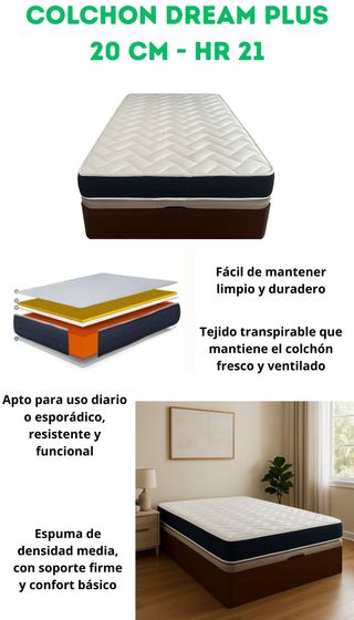 Pack Dormitorio Canapé Colchón Mesitas Armario +
