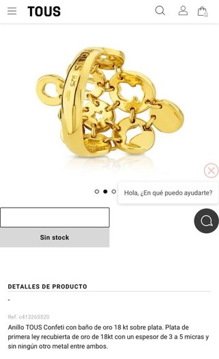 Anillo Tous Plata Oro Corazones Estrellas Paz