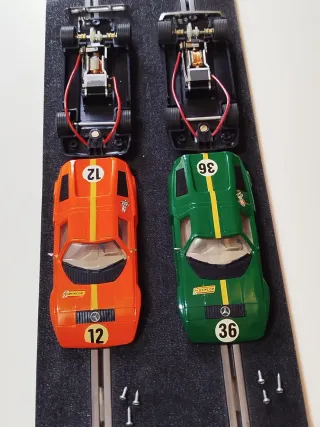 Scalextric Coches Naranja y Verde
