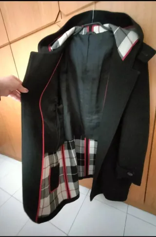 Chaquetón/Trenka Lana Vintage azul marino