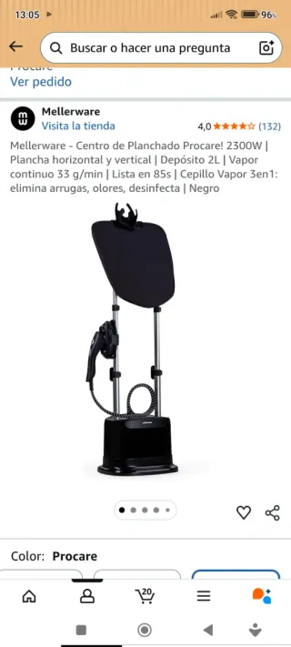 Plancha de vapor vertical