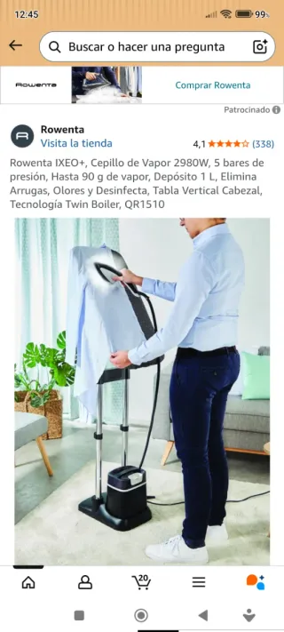 Plancha de vapor vertical