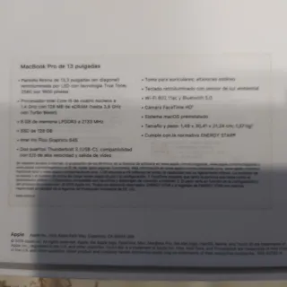 Caja MacBook Pro 13 vacía