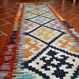 Tappeto Kilim Multicolor Lana