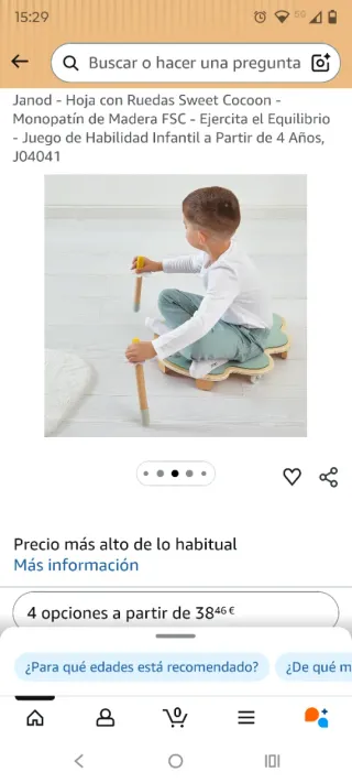 Janod Juego Habilidad Hoja con Ruedas +4