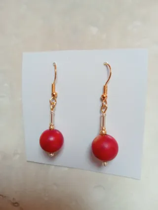 Pendientes Coral Rojo Natural Mediterráneo