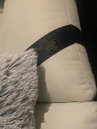 Sofá cheslong XXL tela y piel