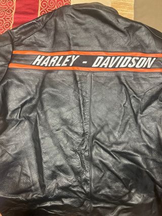 Chaqueta Cuero Harley-Davidson Negra/Naranja