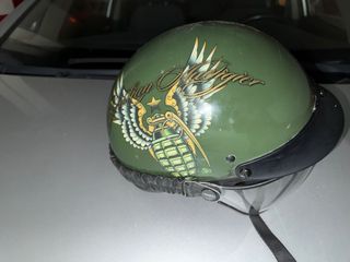 Casco Jet Vintage con Diseño de Granada Christian