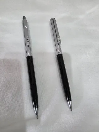 2 Penne Eleganti Nero e Argento, Parker Matte.