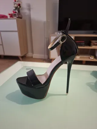 Zapatos tacón alto plataforma negros