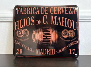 Placa Metálica Fábrica Cerveza Mahou