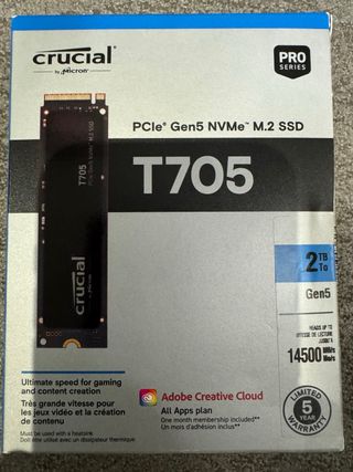 Crucial T705 SSD 2TB PCIe Gen5 NVMe M.2