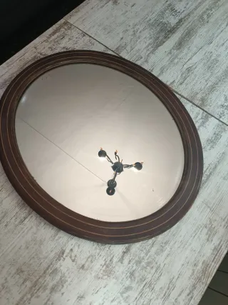 Espejo de Pared Ovalado Madera Caoba
