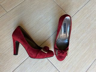 Scarpe Albano camoscio rosso tacco (39)