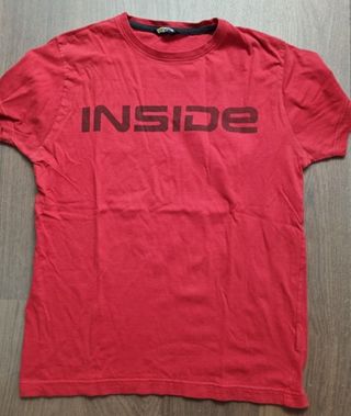 Camiseta azul, rojo y marrón de chico