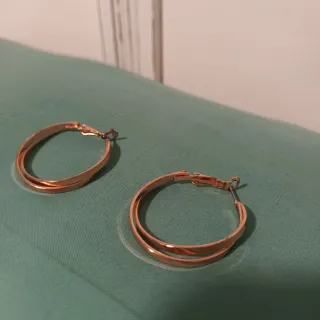 Pendientes doble aro Lefties dorados