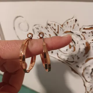 Pendientes doble aro Lefties dorados