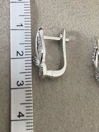 Pendientes Plata Hojas con Circonitas