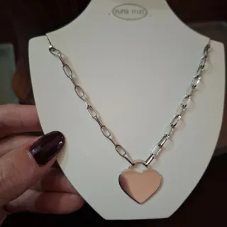 Gargantilla Corazón Plata Rodiada