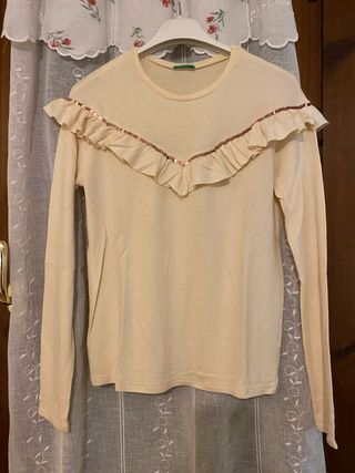 Maglia Benetton con volant e paillettes