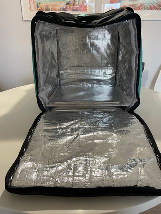 Mochila Nevera Deliveroo Gris y Turquesa