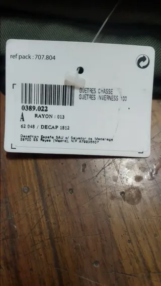 Polainas verdes con cremallera Talla adulto