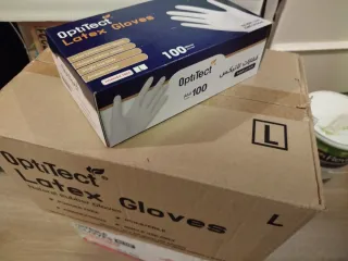 OptiTect Guantes Látex Talla L (1000 uds)