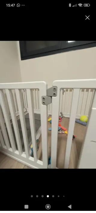 Parque para perros madera blanco