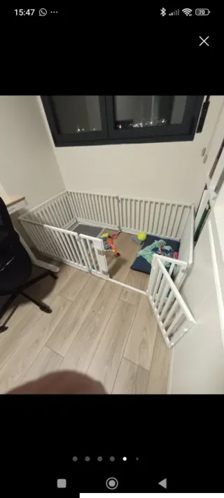 Parque para perros madera blanco