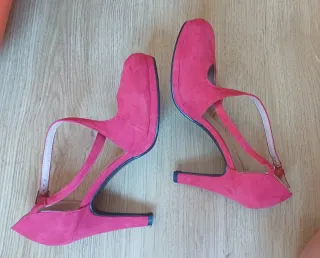 Zapatos tacón rojos plataforma