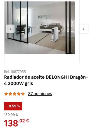 Radiador de aceite DELONGHI Dragón-4 2000W