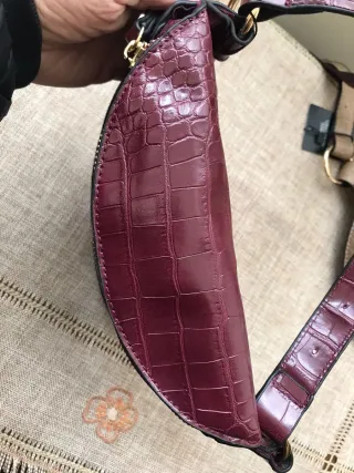 2 marsupi ecopelle beige e bordeaux