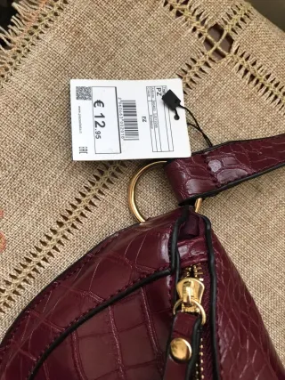 2 marsupi ecopelle beige e bordeaux