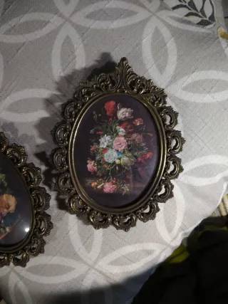 Coppia Cornici Bronzo Finitura Anticata