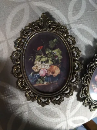 Coppia Cornici Bronzo Finitura Anticata